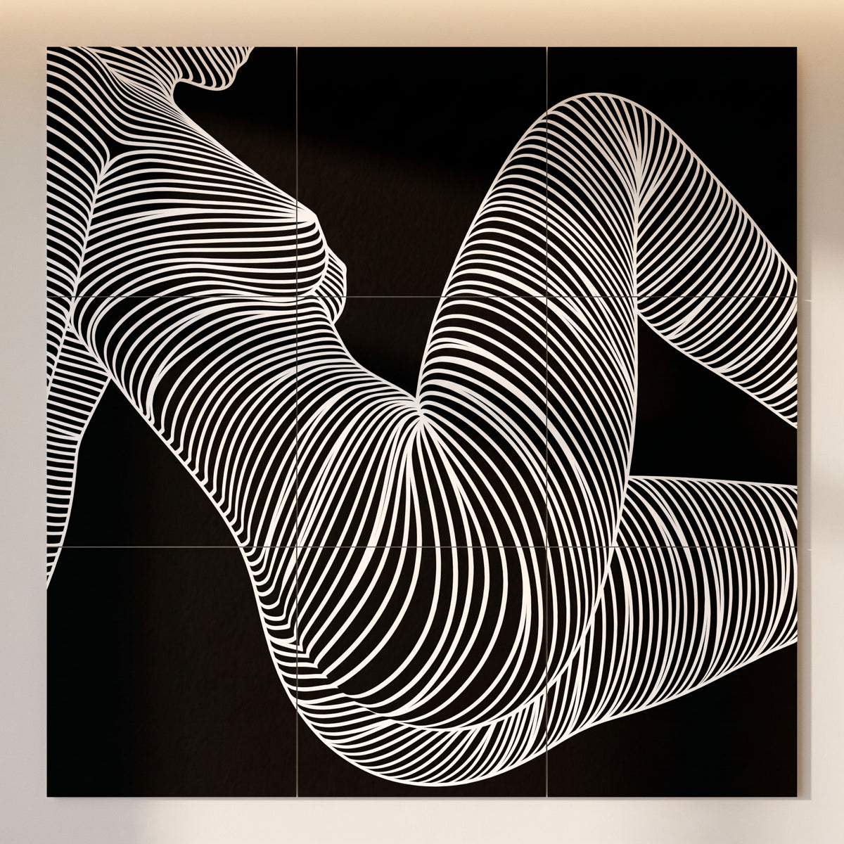 COUTURE | Reclining Minimalist Female Form Op Art | Luxury Multi-Print Wall Art | 1-Of-1