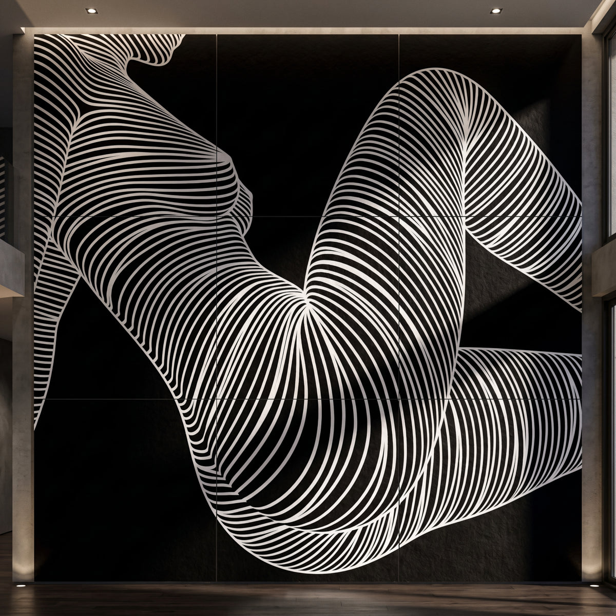 COUTURE | Reclining Minimalist Female Form Op Art | Luxury Multi-Print Wall Art | 1-Of-1