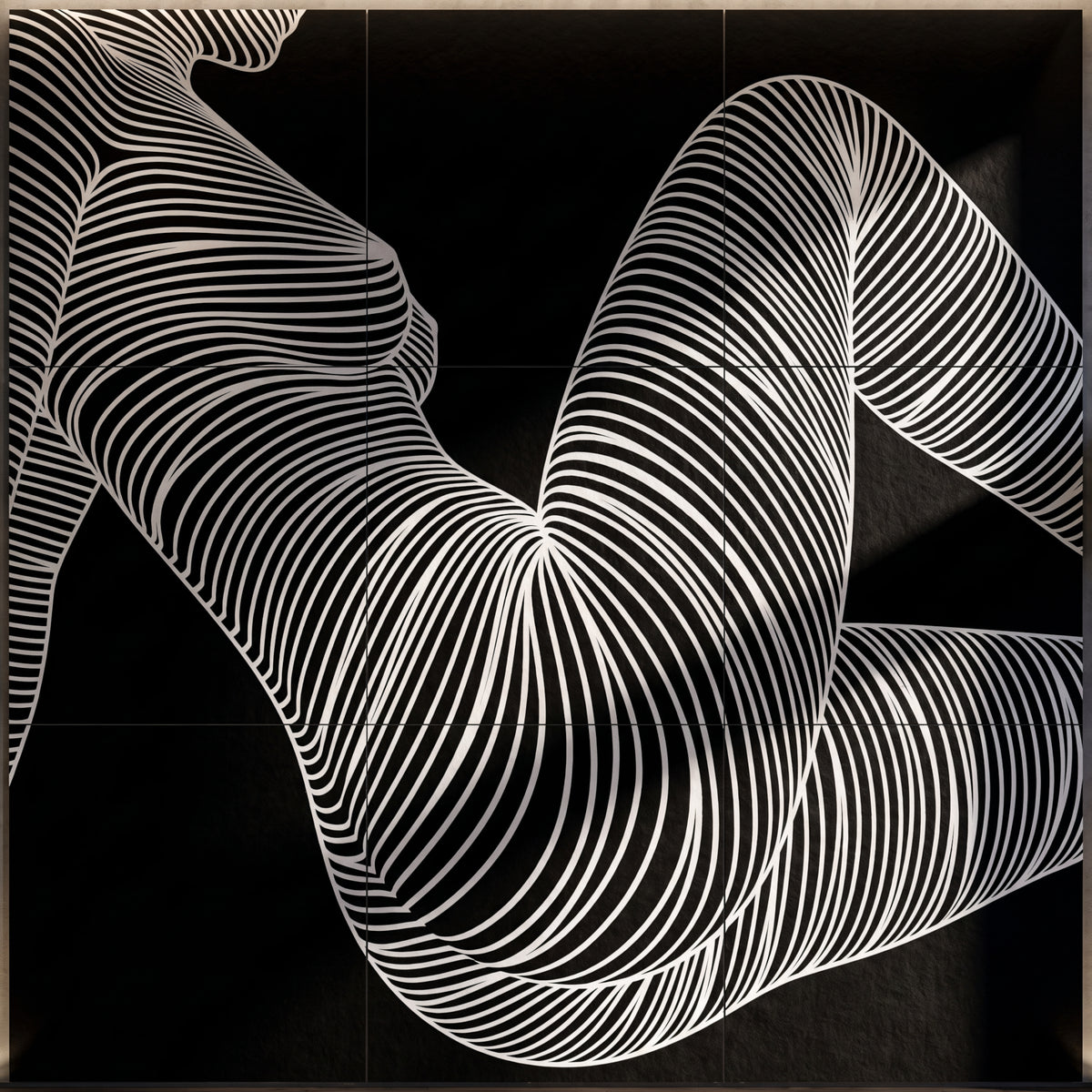 COUTURE | Reclining Minimalist Female Form Op Art | Luxury Multi-Print Wall Art | 1-Of-1