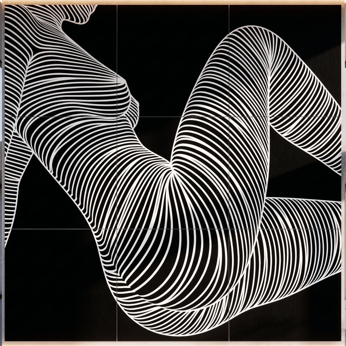 COUTURE | Reclining Minimalist Female Form Op Art | Luxury Multi-Print Wall Art | 1-Of-1