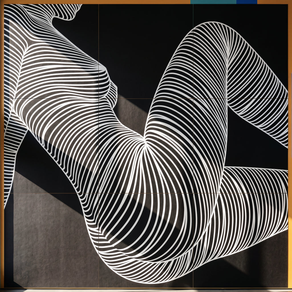 COUTURE | Reclining Minimalist Female Form Op Art | Luxury Multi-Print Wall Art | 1-Of-1