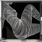 COUTURE | Reclining Minimalist Female Form Op Art | Luxury Multi-Print Wall Art | 1-Of-1