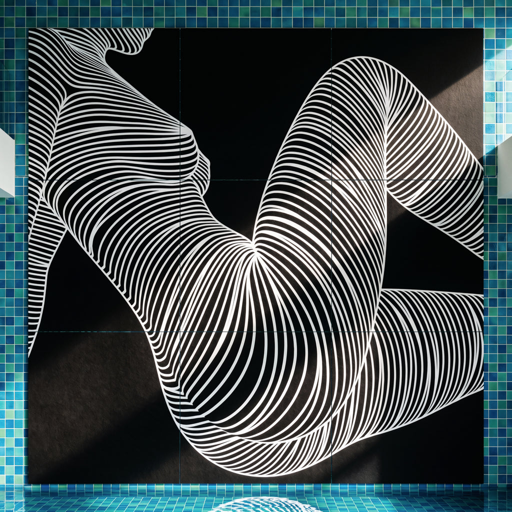 COUTURE | Reclining Minimalist Female Form Op Art | Luxury Multi-Print Wall Art | 1-Of-1