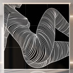 COUTURE | Reclining Minimalist Female Form Op Art | Luxury Multi-Print Wall Art | 1-Of-1