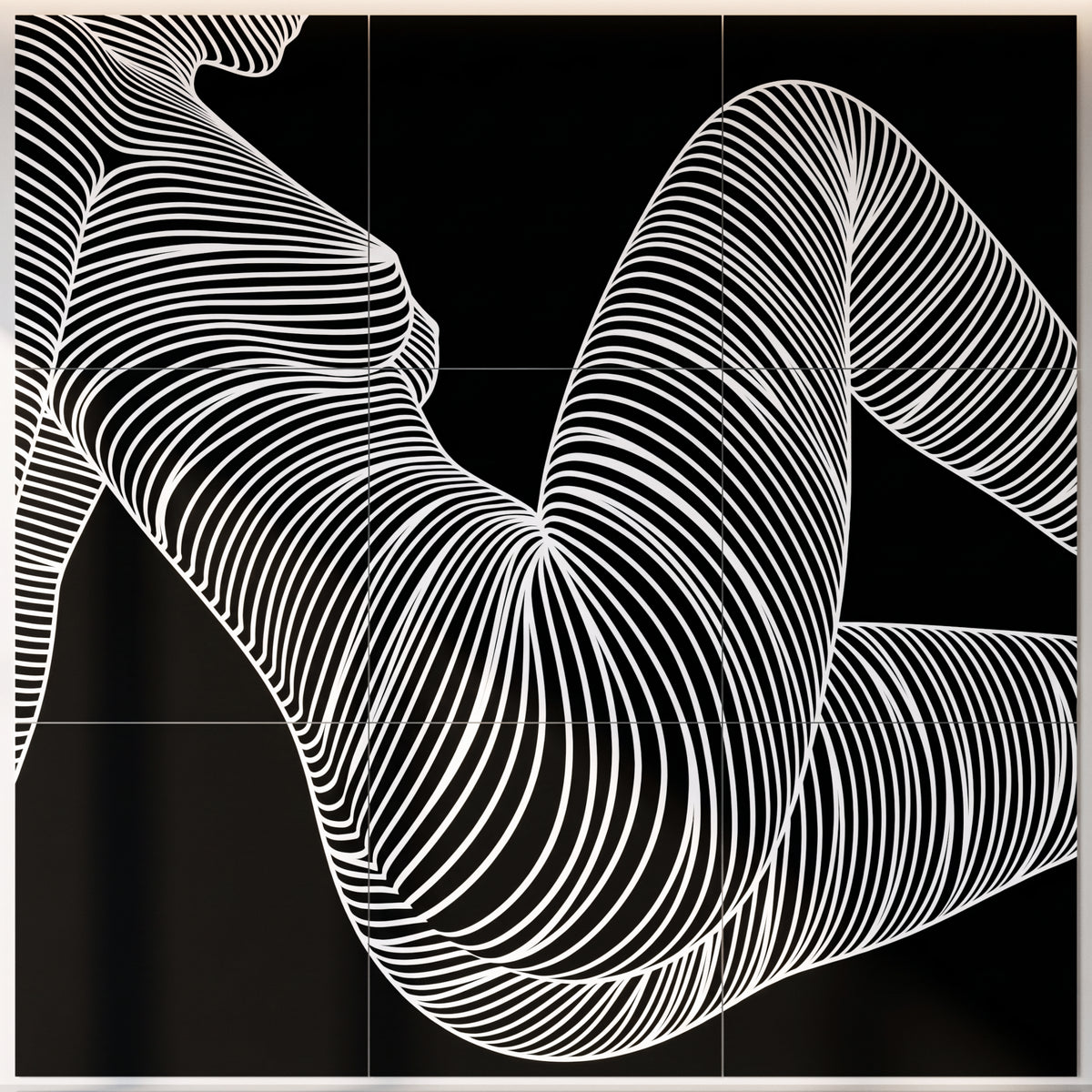 COUTURE | Reclining Minimalist Female Form Op Art | Luxury Multi-Print Wall Art | 1-Of-1