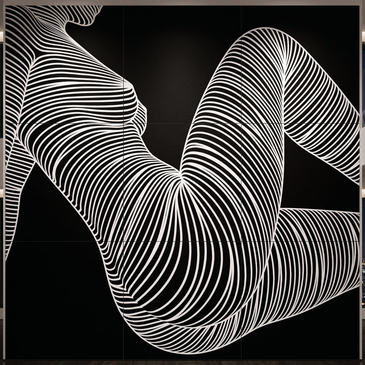 COUTURE | Reclining Minimalist Female Form Op Art | Luxury Multi-Print Wall Art | 1-Of-1