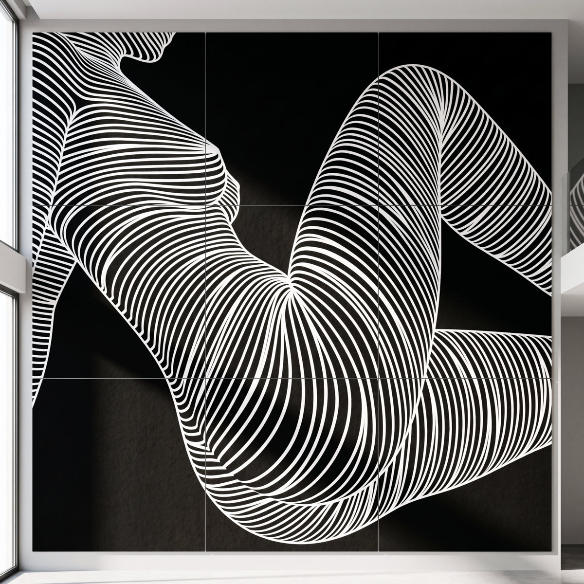 COUTURE | Reclining Minimalist Female Form Op Art | Luxury Multi-Print Wall Art | 1-Of-1