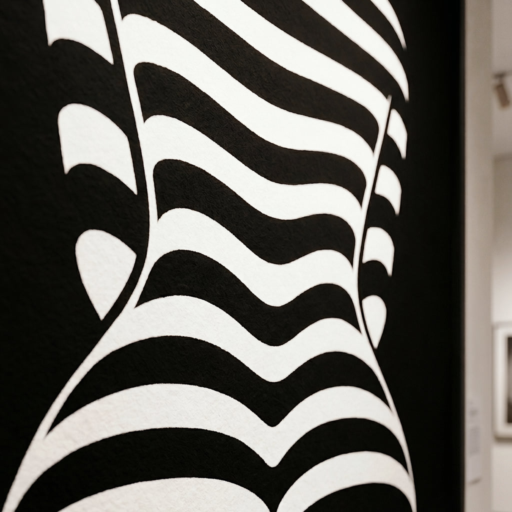 CURVES | Abstract Female Silhouette Op Art Print | B&W Minimalist Wall Art