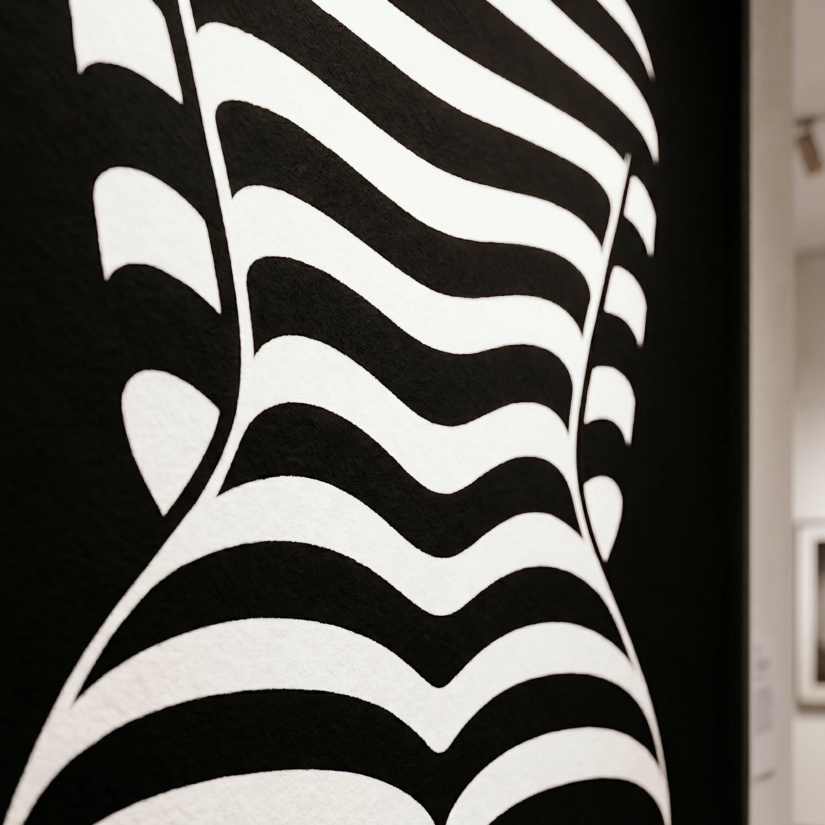 CURVES | Abstract Female Silhouette Op Art Print | B&W Minimalist Wall Art