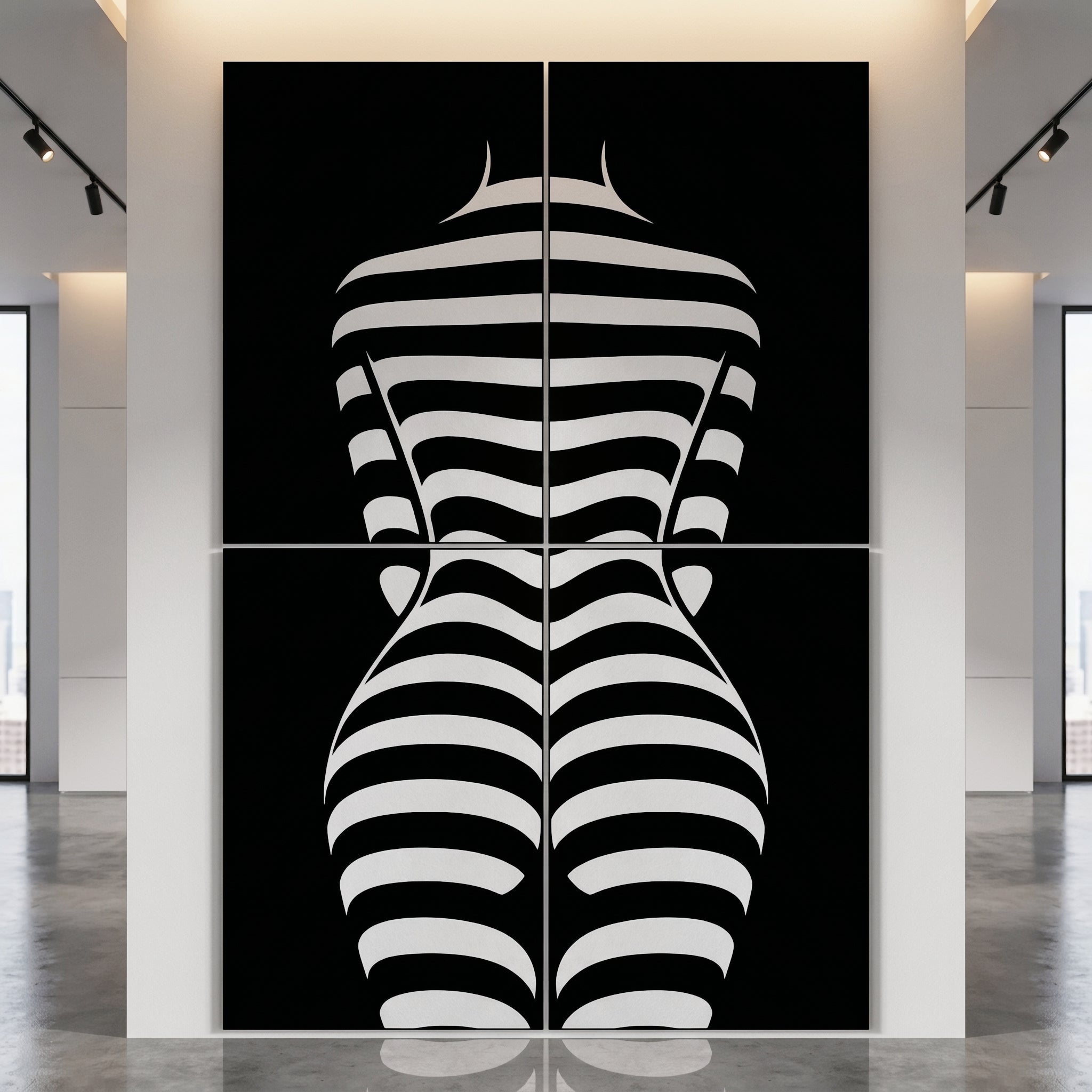 CURVES | Minimalist Female Silhouette Op Art | Multi-Print Luxury Wall Art