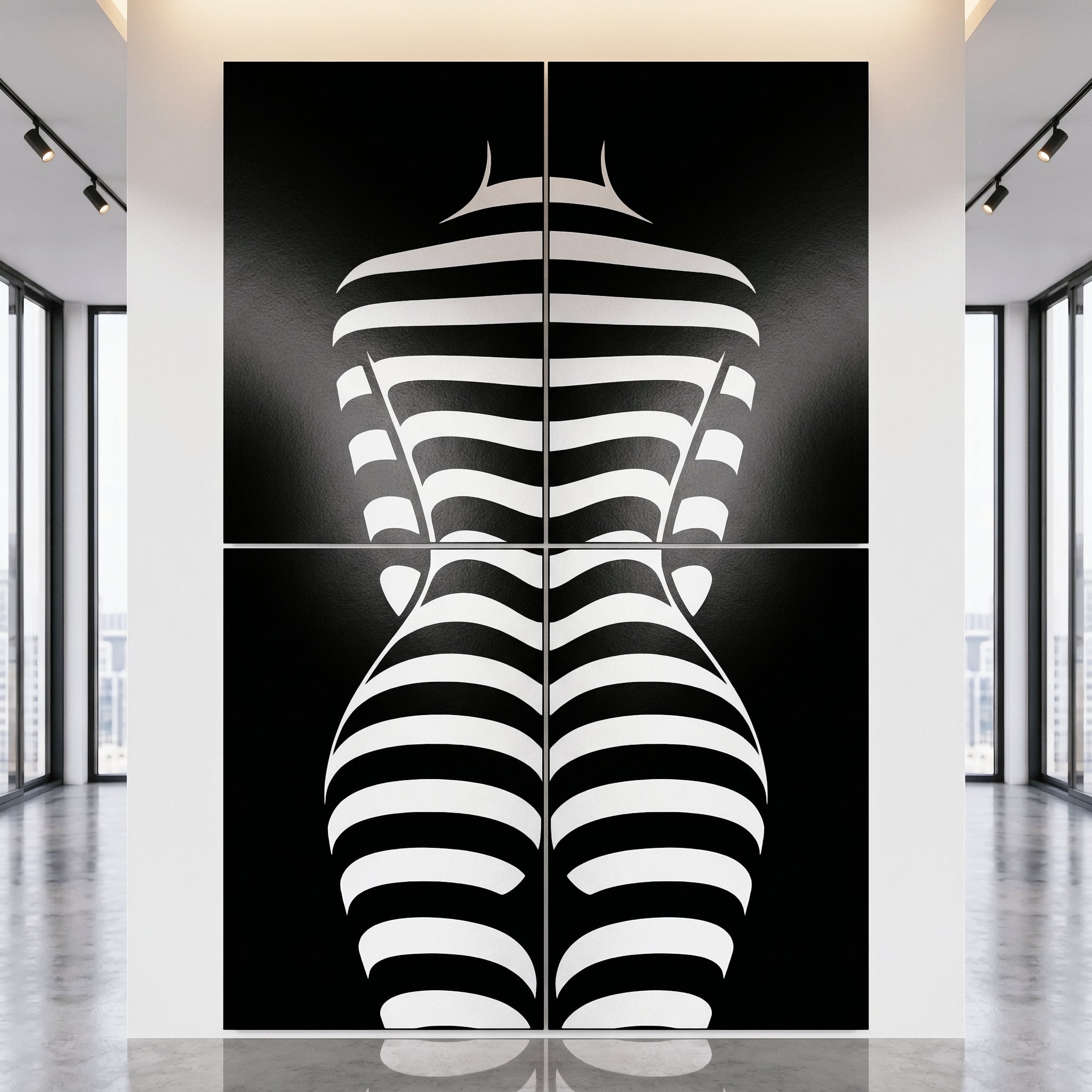 CURVES | Minimalist Female Silhouette Op Art | Multi-Print Luxury Wall Art