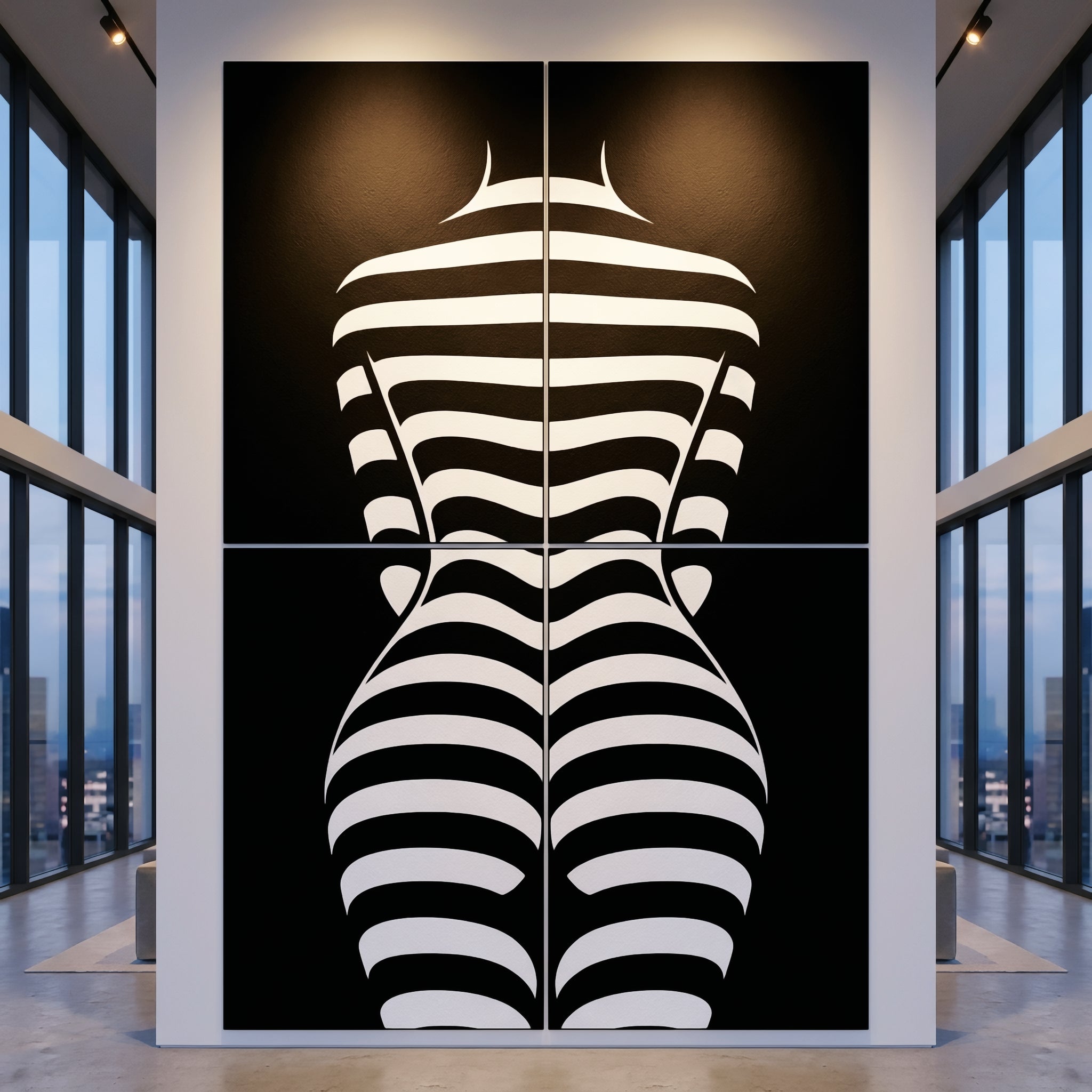 CURVES | Minimalist Female Silhouette Op Art | Multi-Print Luxury Wall Art