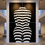 CURVES | Minimalist Female Silhouette Op Art | Multi-Print Luxury Wall Art