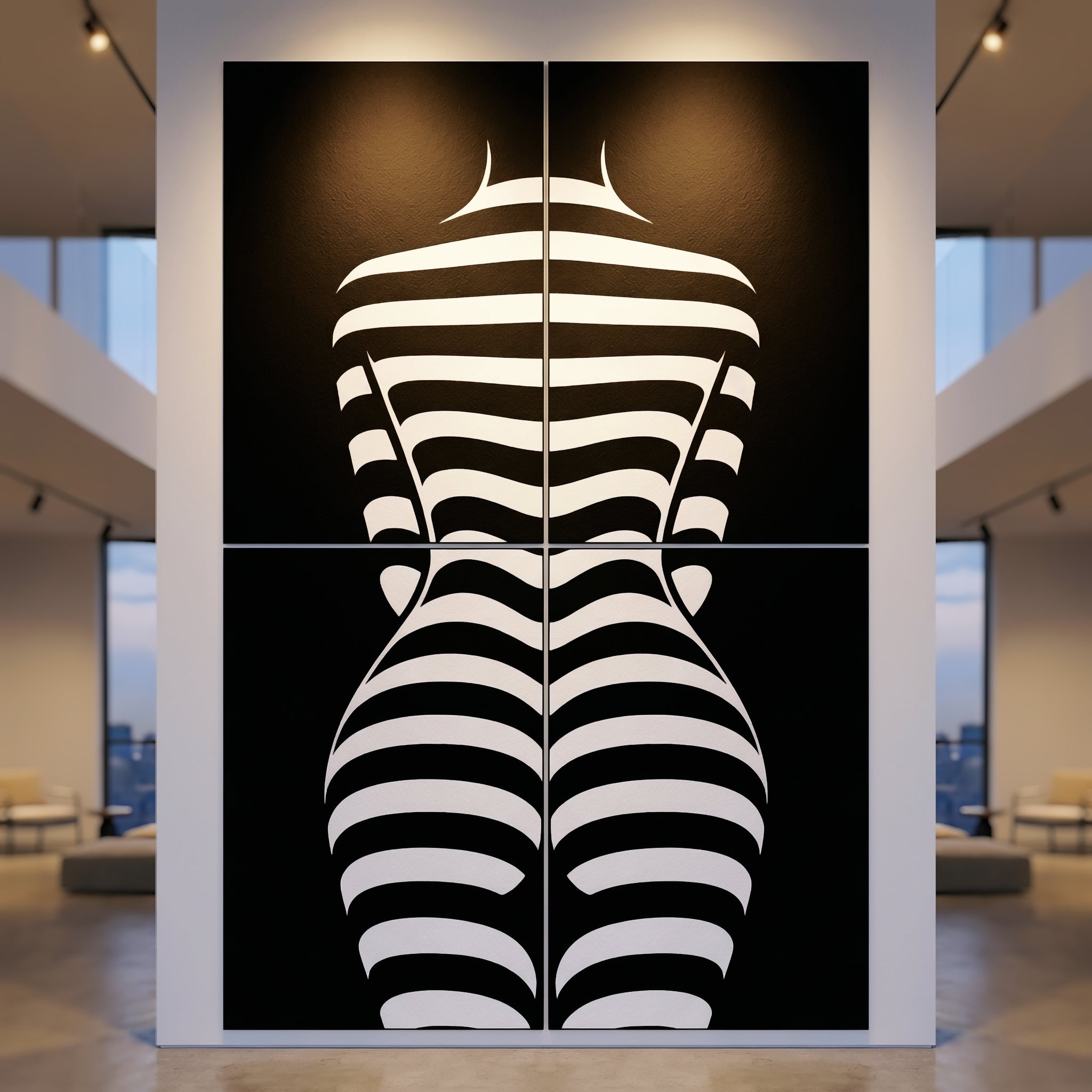 CURVES | Minimalist Female Silhouette Op Art | Multi-Print Luxury Wall Art