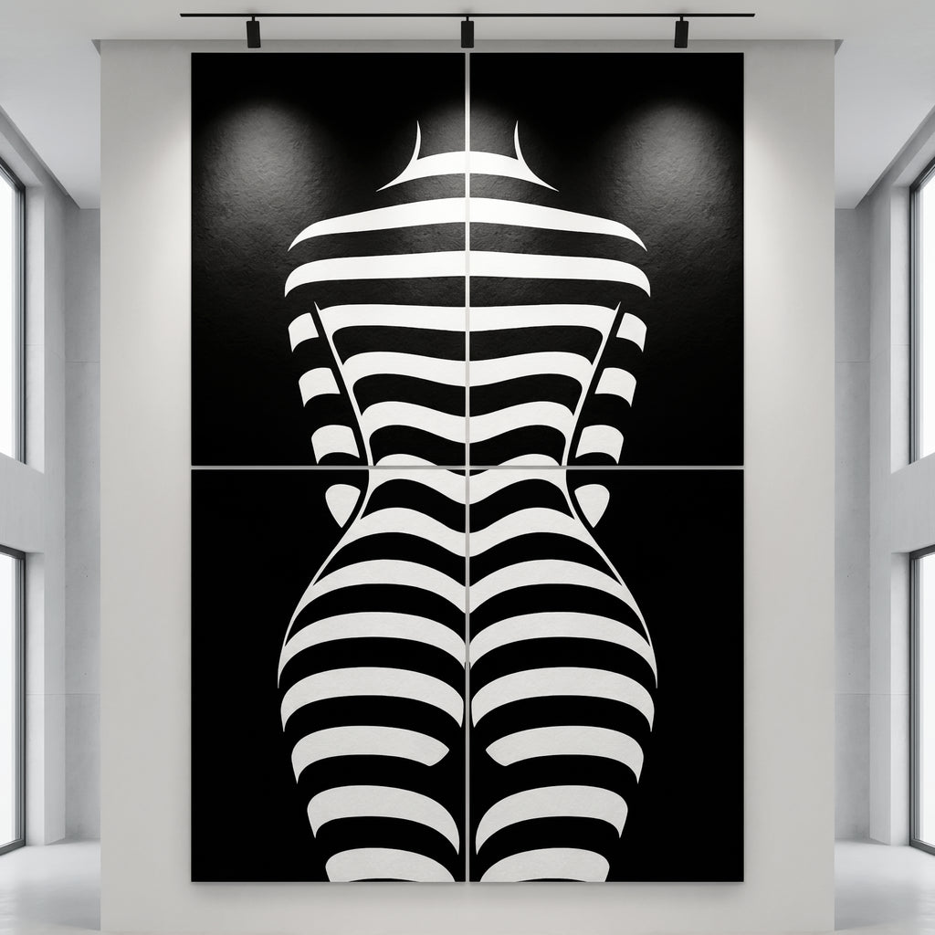 CURVES | Minimalist Female Silhouette Op Art | Multi-Print Luxury Wall Art