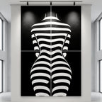 CURVES | Minimalist Female Silhouette Op Art | Multi-Print Luxury Wall Art