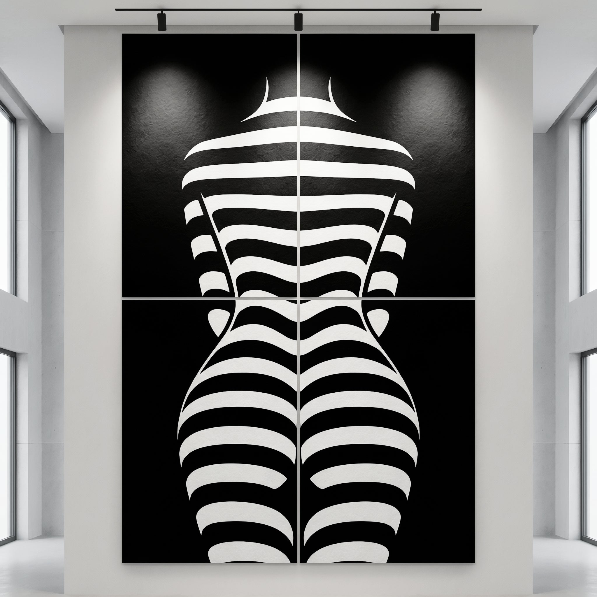 CURVES | Minimalist Female Silhouette Op Art | Multi-Print Luxury Wall Art