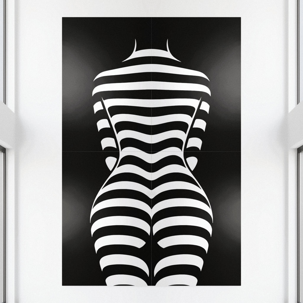CURVES | Minimalist Female Silhouette Op Art | Multi-Print Luxury Wall Art