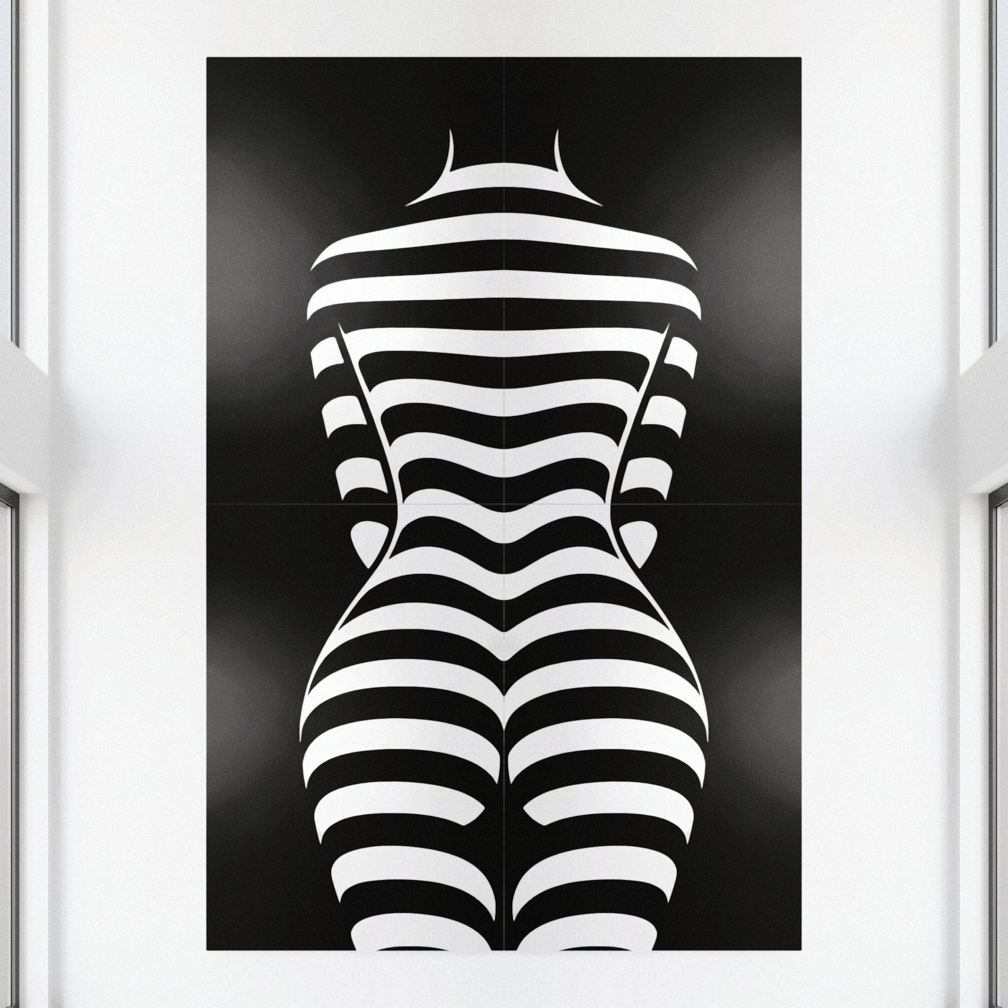 CURVES | Minimalist Female Silhouette Op Art | Multi-Print Luxury Wall Art