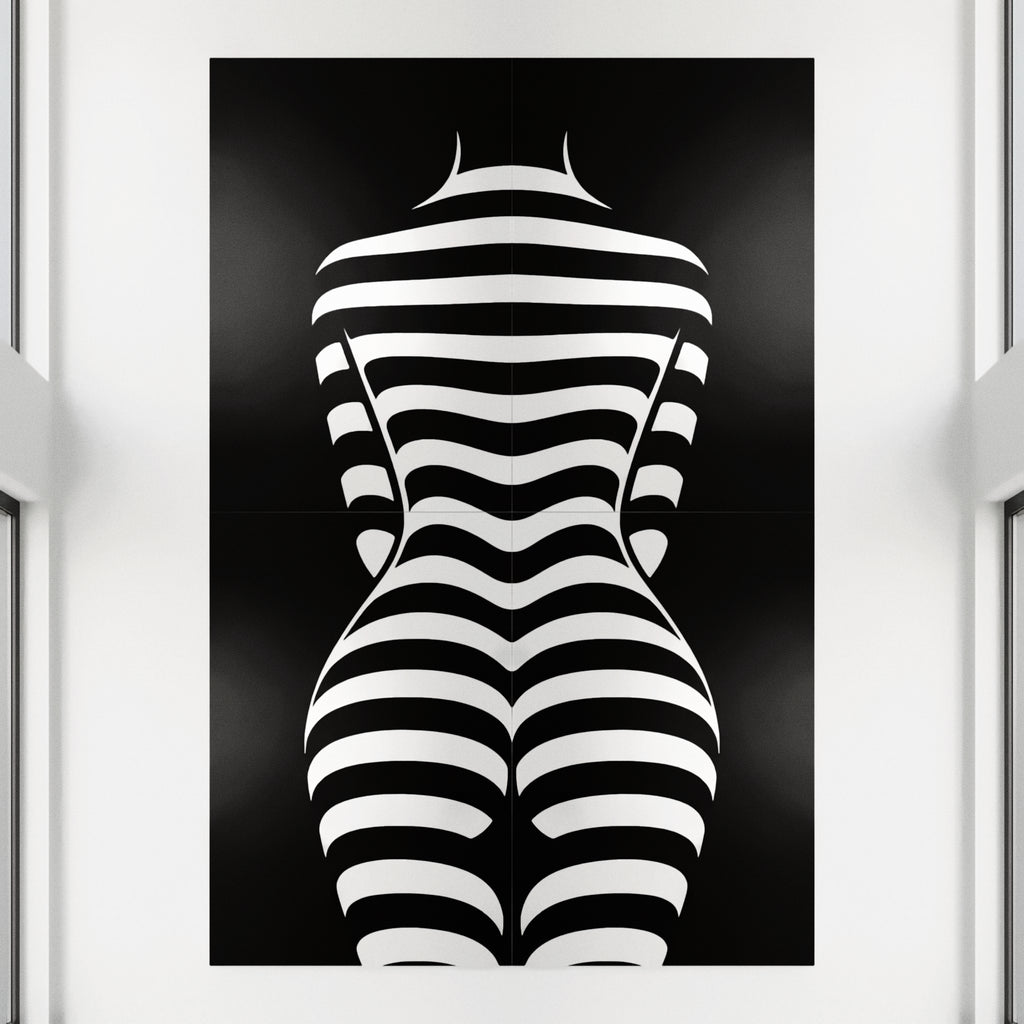 CURVES | Minimalist Female Silhouette Op Art | Multi-Print Luxury Wall Art