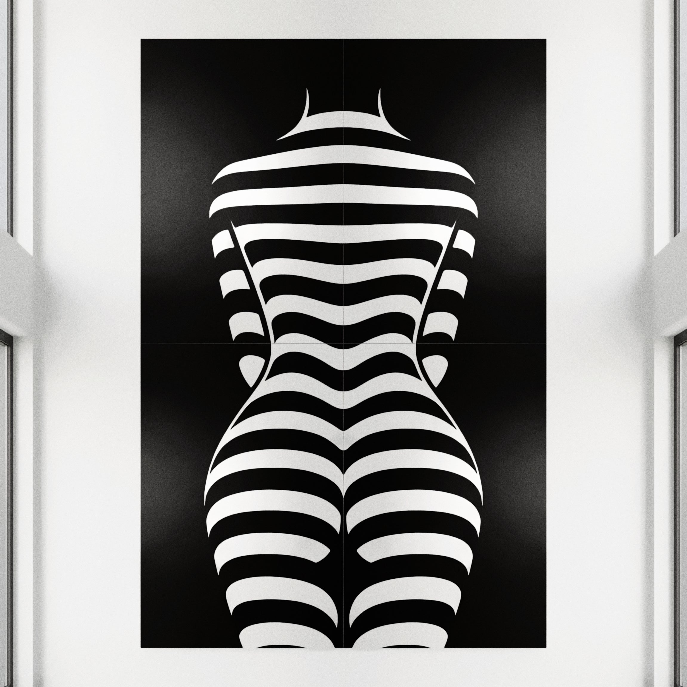 CURVES | Minimalist Female Silhouette Op Art | Multi-Print Luxury Wall Art