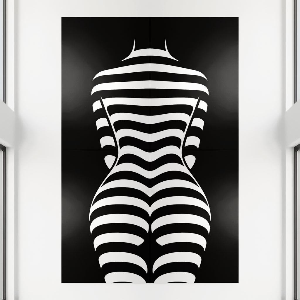 CURVES | Minimalist Female Silhouette Op Art | Multi-Print Luxury Wall Art