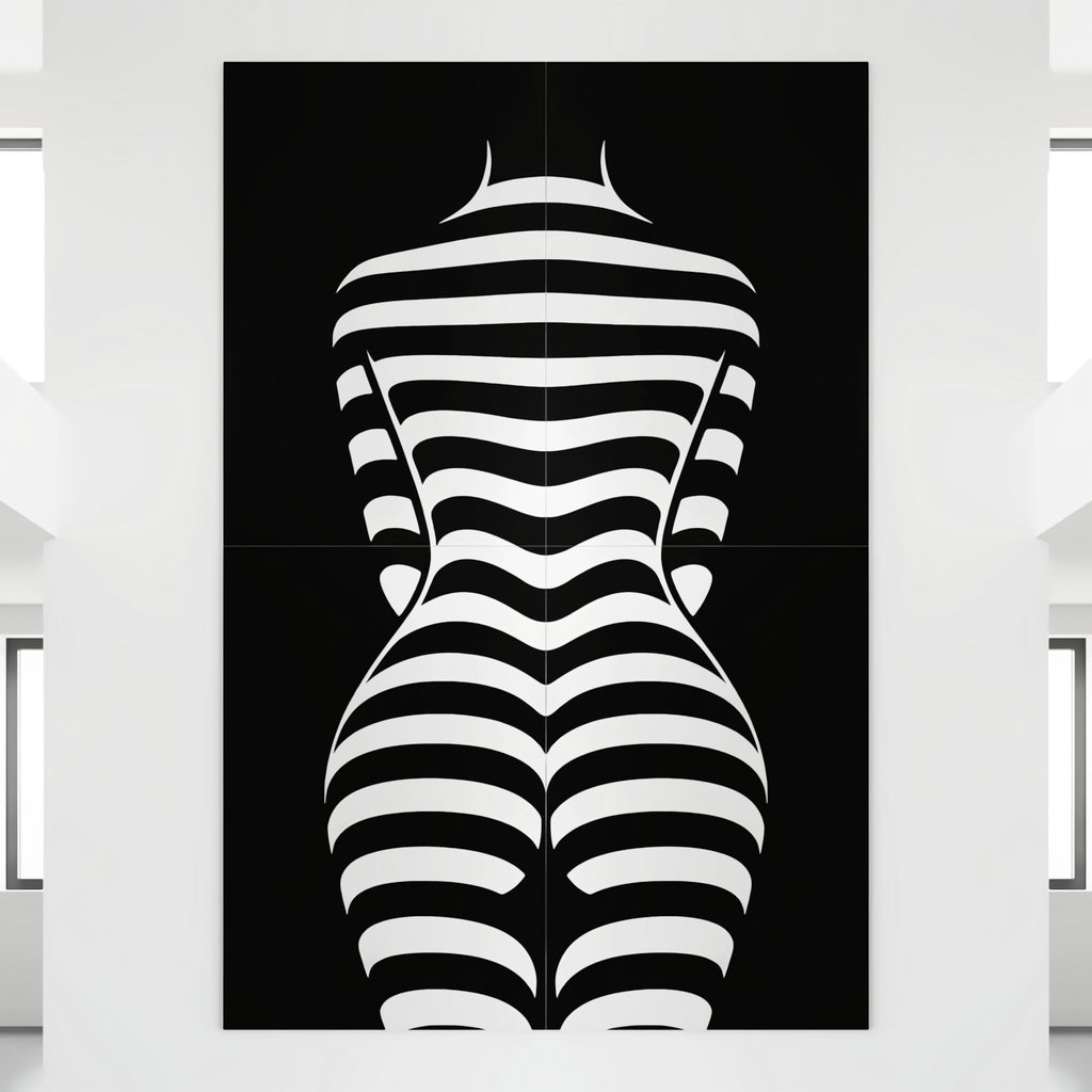 CURVES | Minimalist Female Silhouette Op Art | Multi-Print Luxury Wall Art