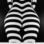CURVES | Minimalist Female Silhouette Op Art | Multi-Print Luxury Wall Art