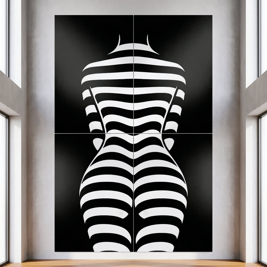 CURVES | Minimalist Female Silhouette Op Art | Multi-Print Luxury Wall Art
