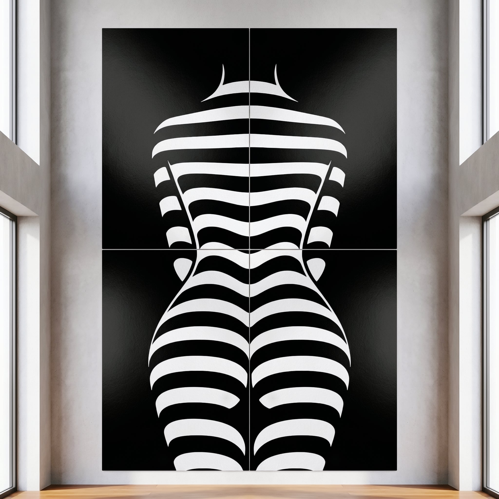 CURVES | Minimalist Female Silhouette Op Art | Multi-Print Luxury Wall Art