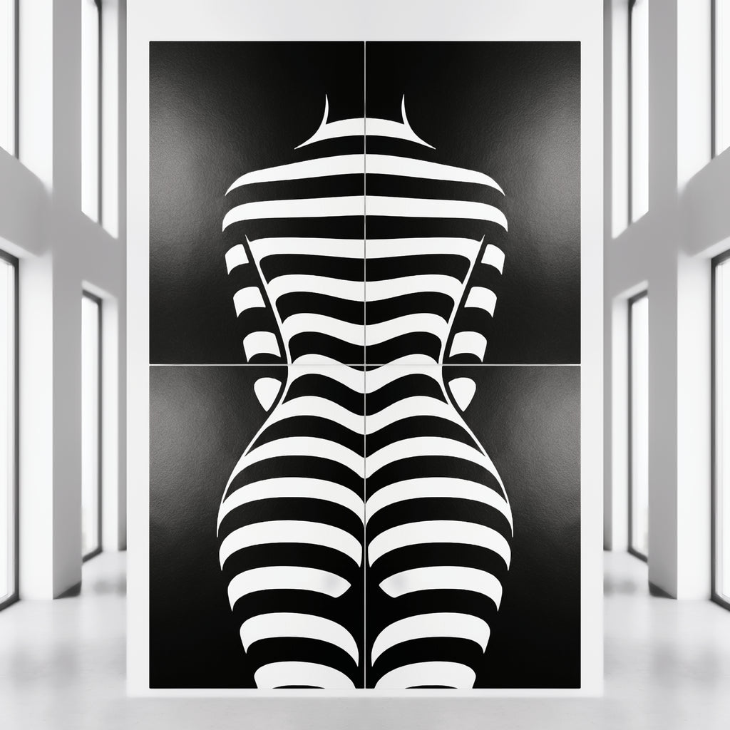 CURVES | Minimalist Female Silhouette Op Art | Multi-Print Luxury Wall Art