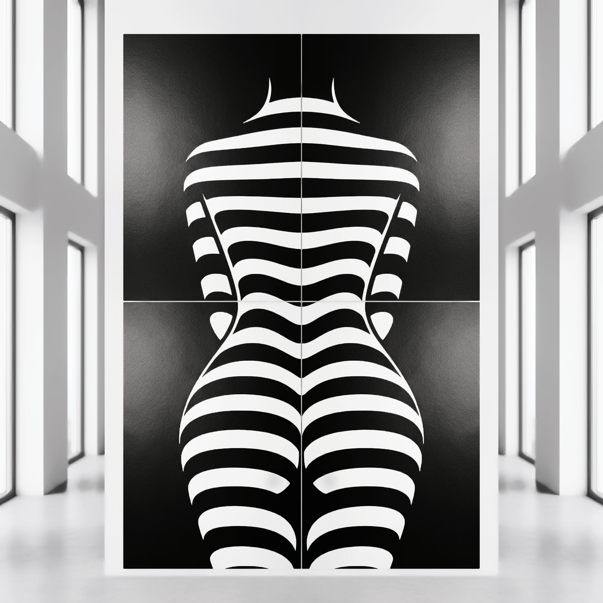 CURVES | Minimalist Female Silhouette Op Art | Multi-Print Luxury Wall Art