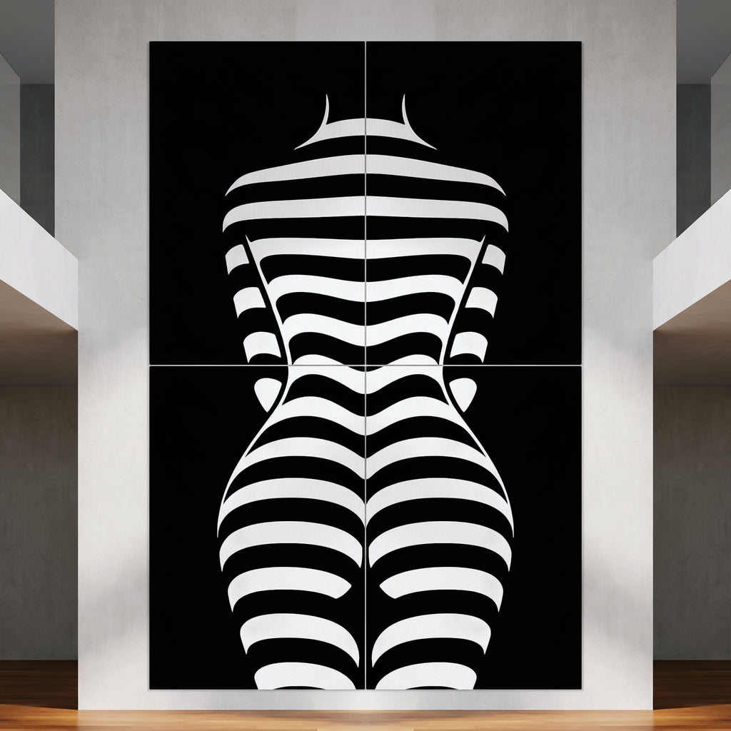 CURVES | Minimalist Female Silhouette Op Art | Multi-Print Luxury Wall Art