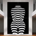 CURVES | Minimalist Female Silhouette Op Art | Multi-Print Luxury Wall Art
