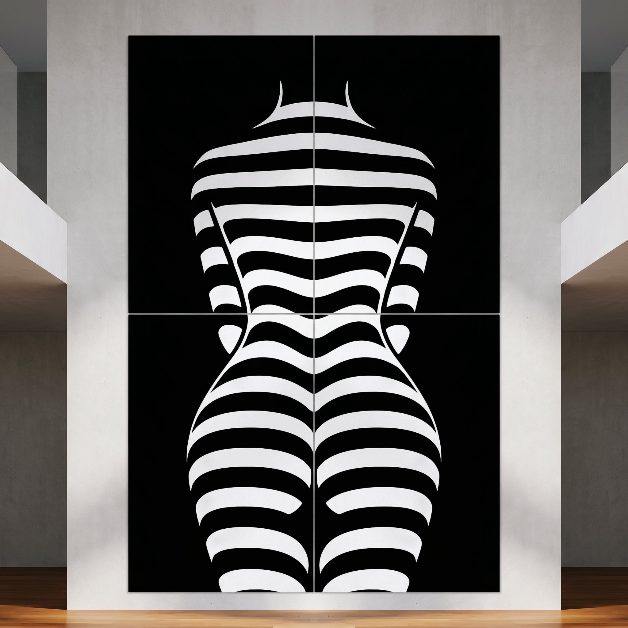 CURVES | Minimalist Female Silhouette Op Art | Multi-Print Luxury Wall Art