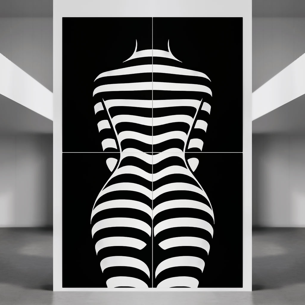 CURVES | Minimalist Female Silhouette Op Art | Multi-Print Luxury Wall Art