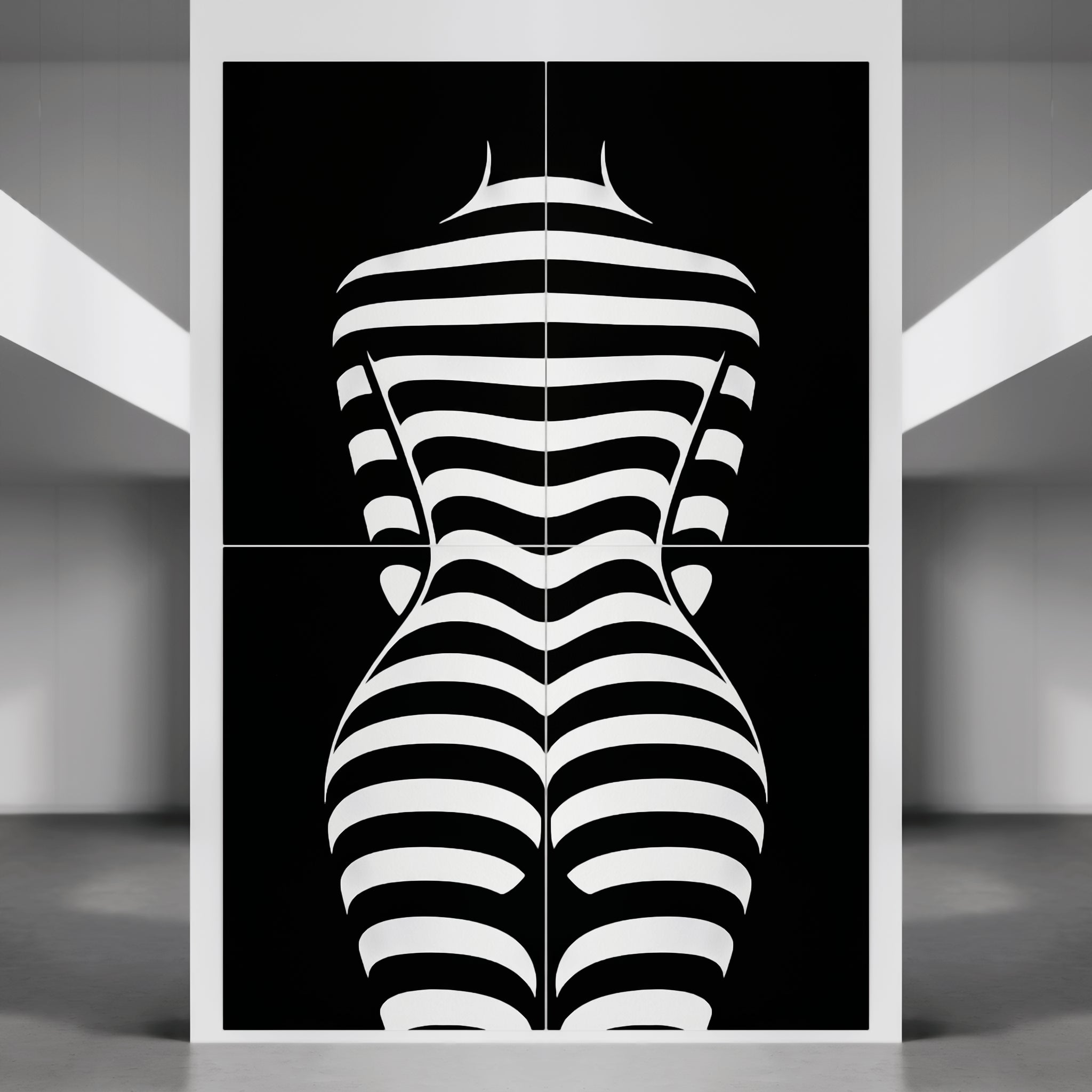 CURVES | Minimalist Female Silhouette Op Art | Multi-Print Luxury Wall Art
