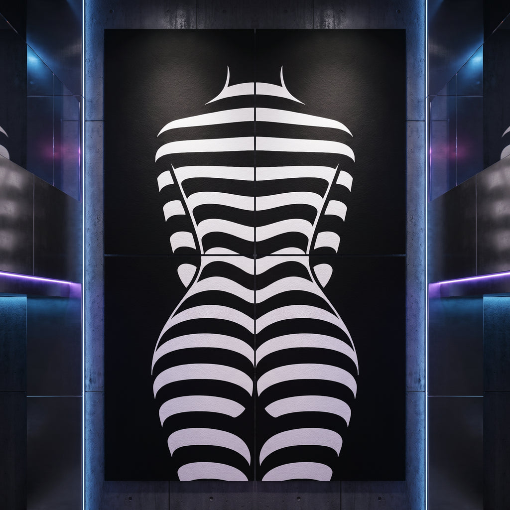 CURVES | Minimalist Female Silhouette Op Art | Multi-Print Luxury Wall Art
