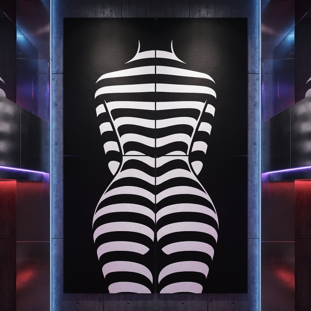 CURVES | Minimalist Female Silhouette Op Art | Multi-Print Luxury Wall Art