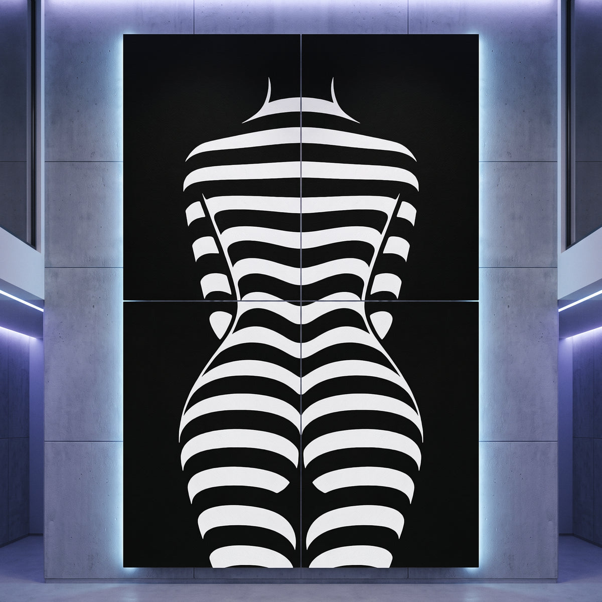 CURVES | Minimalist Female Silhouette Op Art | Multi-Print Luxury Wall Art