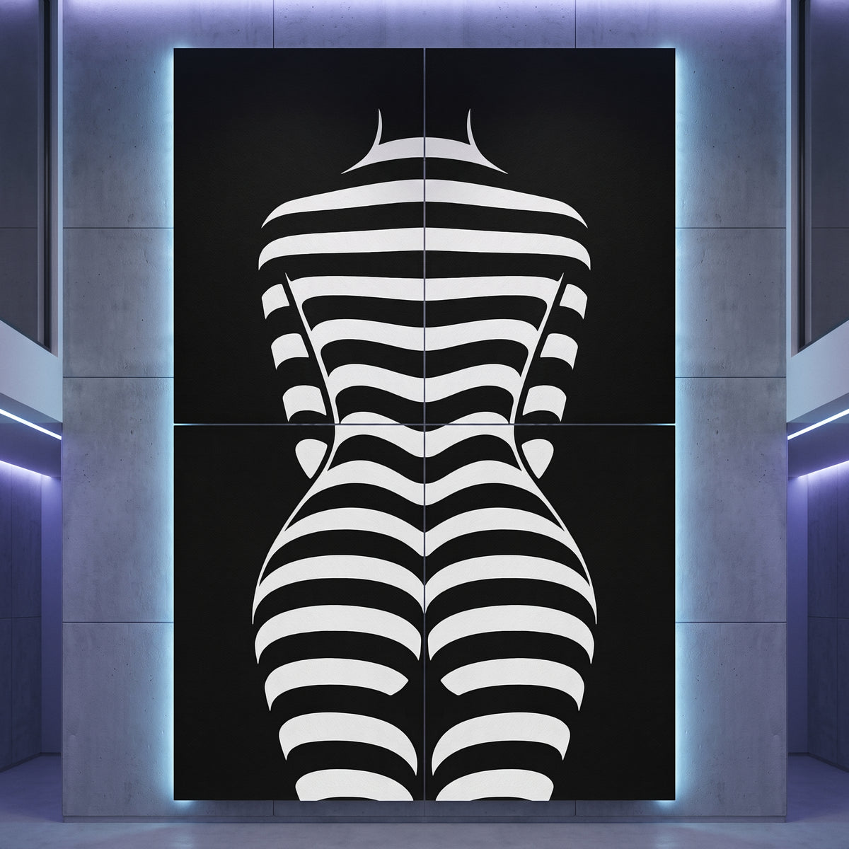 CURVES | Minimalist Female Silhouette Op Art | Multi-Print Luxury Wall Art