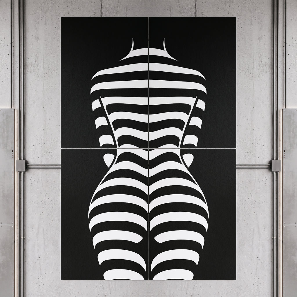 CURVES | Minimalist Female Silhouette Op Art | Multi-Print Luxury Wall Art