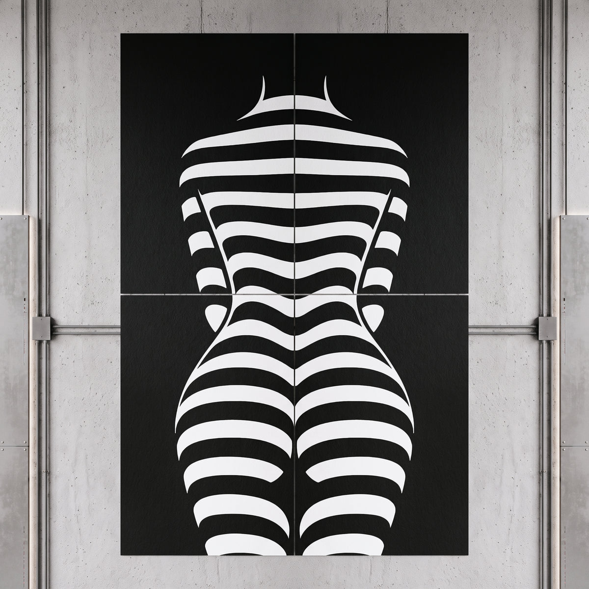 CURVES | Minimalist Female Silhouette Op Art | Multi-Print Luxury Wall Art