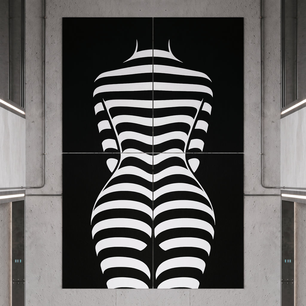 CURVES | Minimalist Female Silhouette Op Art | Multi-Print Luxury Wall Art