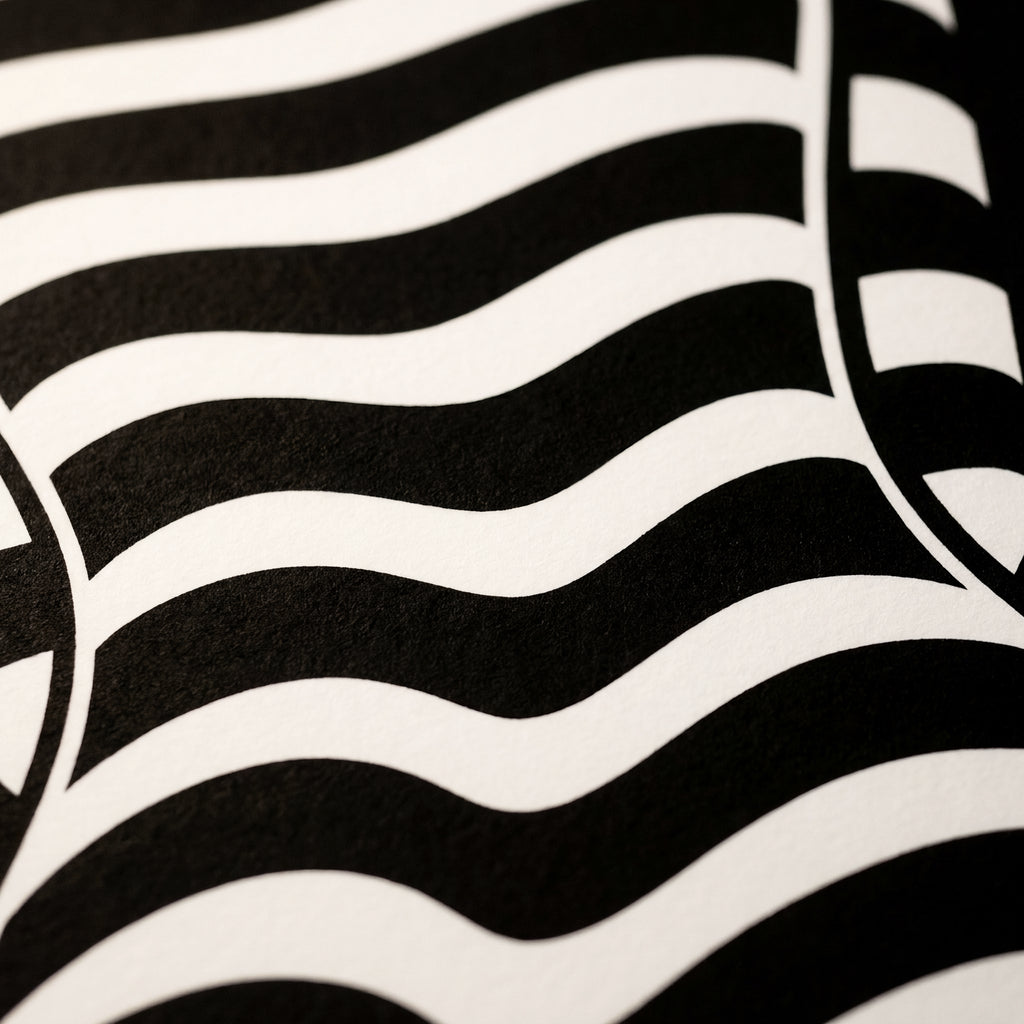 CURVES | Abstract Female Silhouette Op Art Print | B&W Minimalist Wall Art