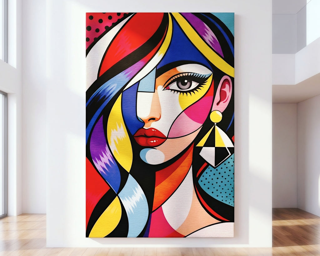 DIVA | Modern Cubism Female Portrait Wall Art | Luxury Decor Pop Art Print