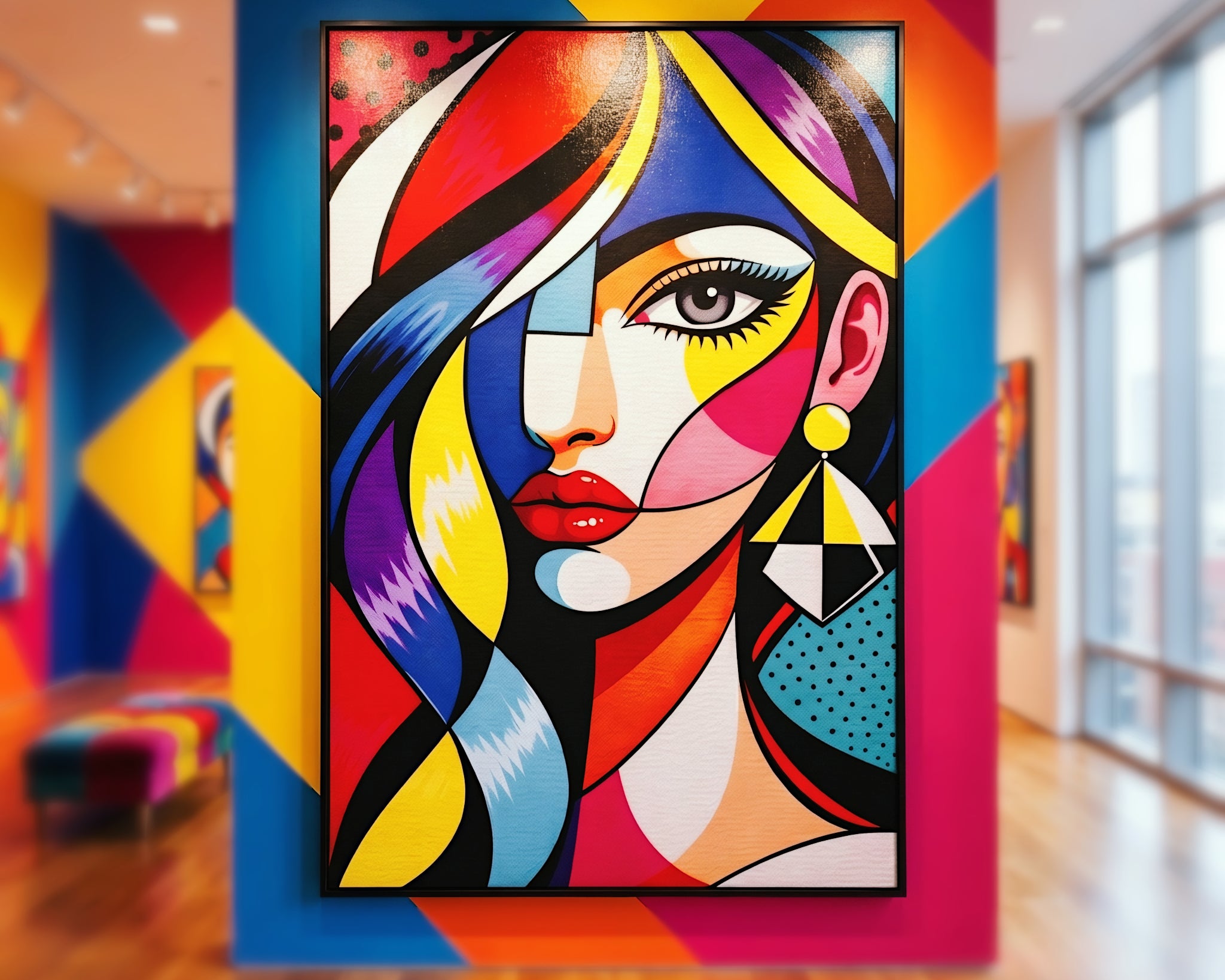DIVA | Modern Cubism Female Portrait Wall Art | Luxury Decor Pop Art Print