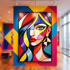 DIVA | Modern Cubism Female Portrait Wall Art | Luxury Decor Pop Art Print