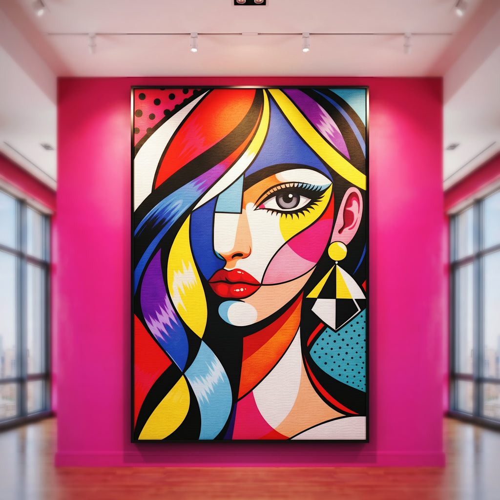 DIVA | Modern Cubism Female Portrait Wall Art | Luxury Decor Pop Art Print