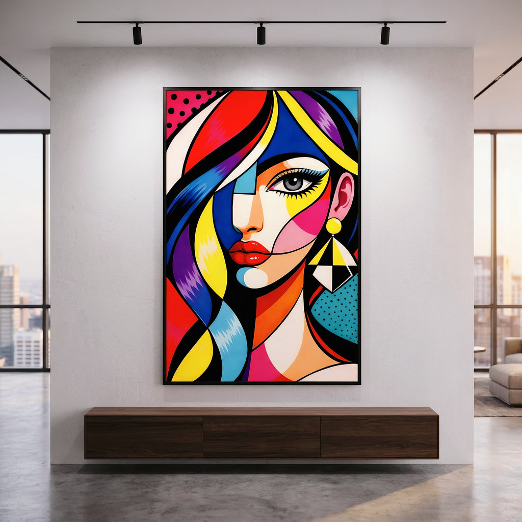 DIVA | Modern Cubism Female Portrait Wall Art | Luxury Decor Pop Art Print